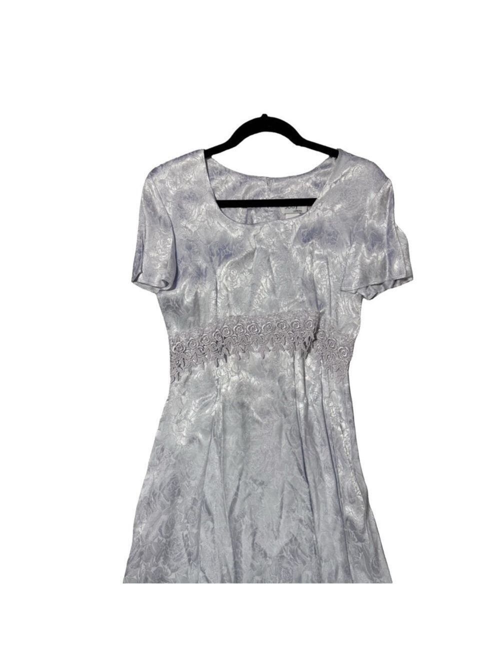 Vintage Ice blue satiny dress. Maxi . The brand is Jodie California USA Sz 6 - Picture 5 of 11